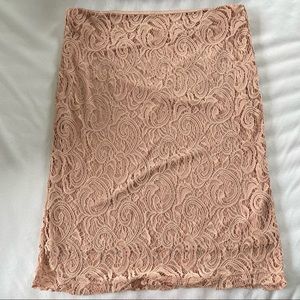 NWT Adrianna Papell Blush Lace Skirt